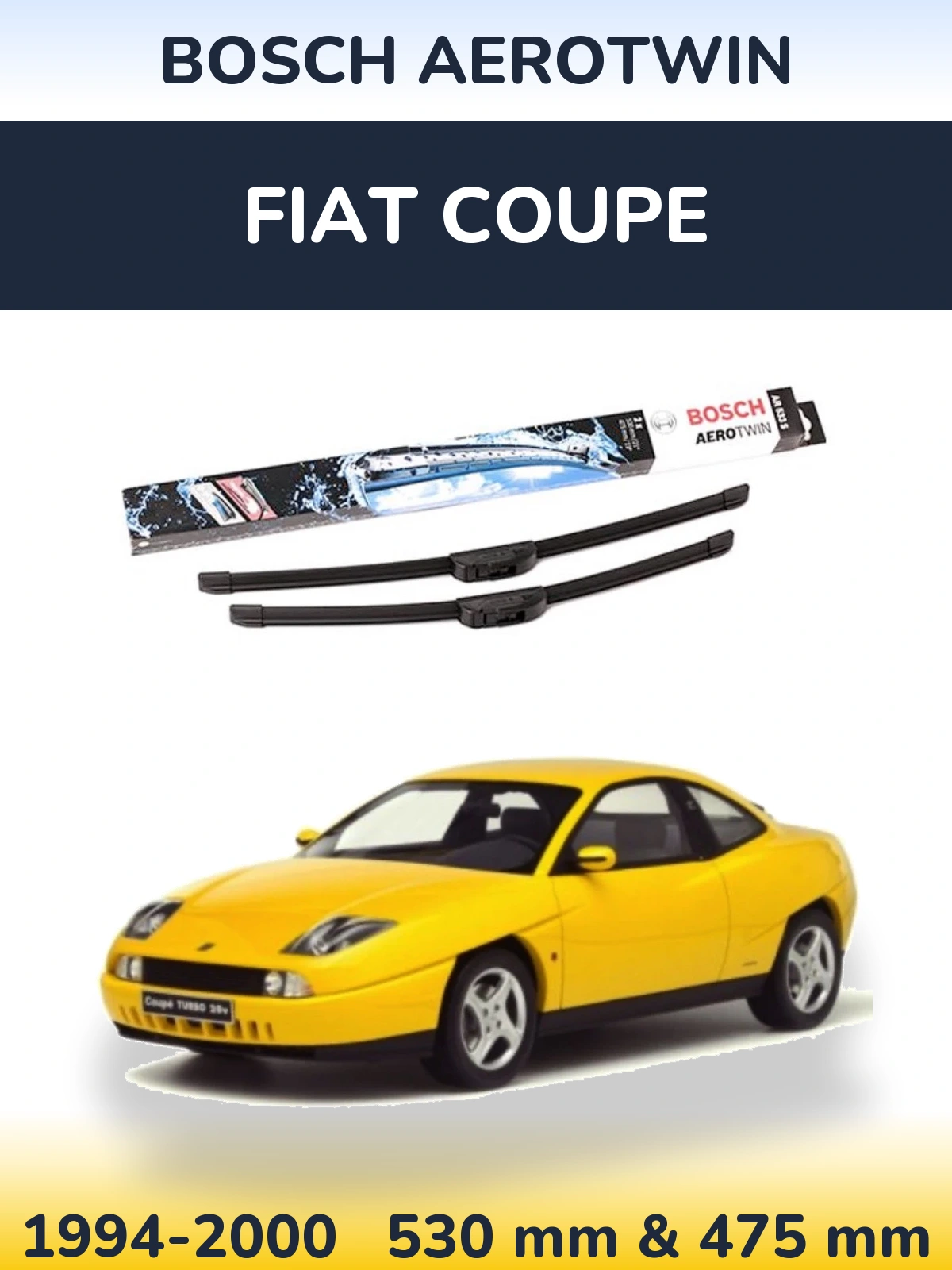 Sada předních stěračů BOSCH AeroTwin 530 a 475 mm pro Fiat Coupe 1994-2000