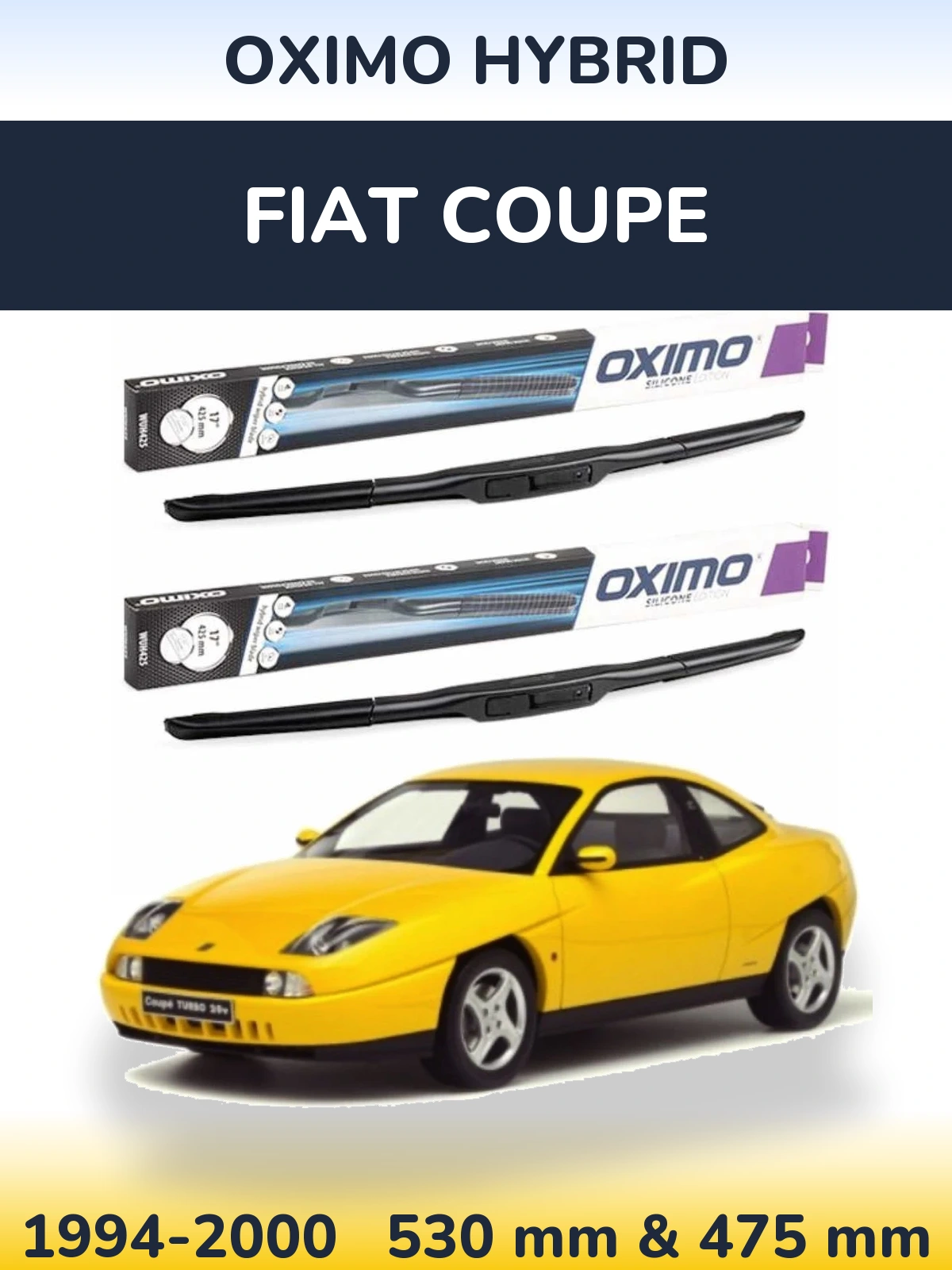 Sada předních stěračů Oximo Hybrid 530 a 475 mm pro Fiat Coupe 1994-2000