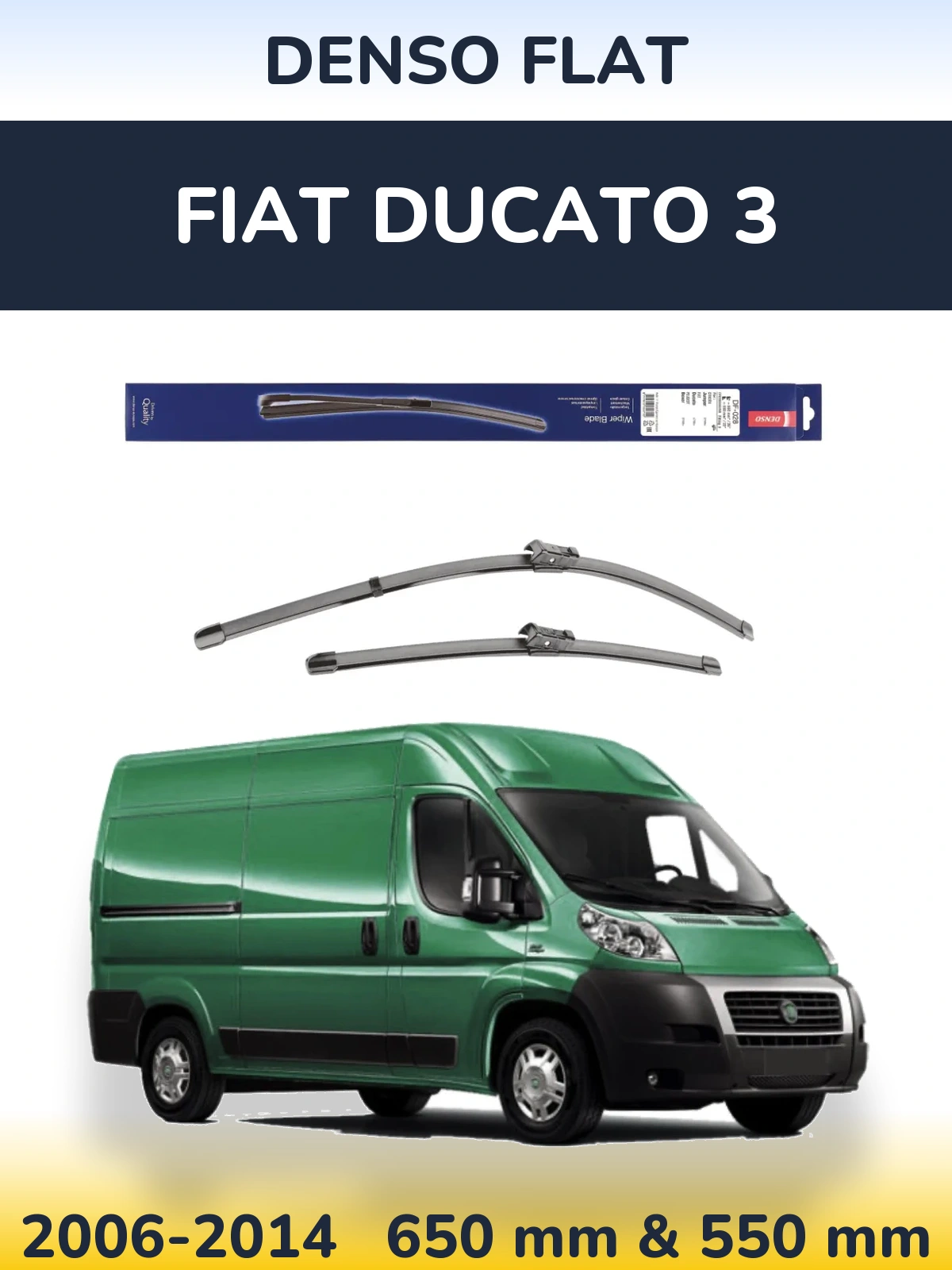 Sada předních stěračů Denso Flat 650 a 550 mm pro Fiat Ducato 3 2006-2014
