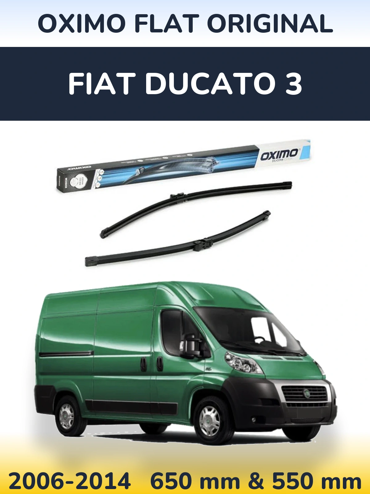 Sada předních stěračů Oximo Flat Original 650 a 550 mm pro Fiat Ducato 3 2006-2014