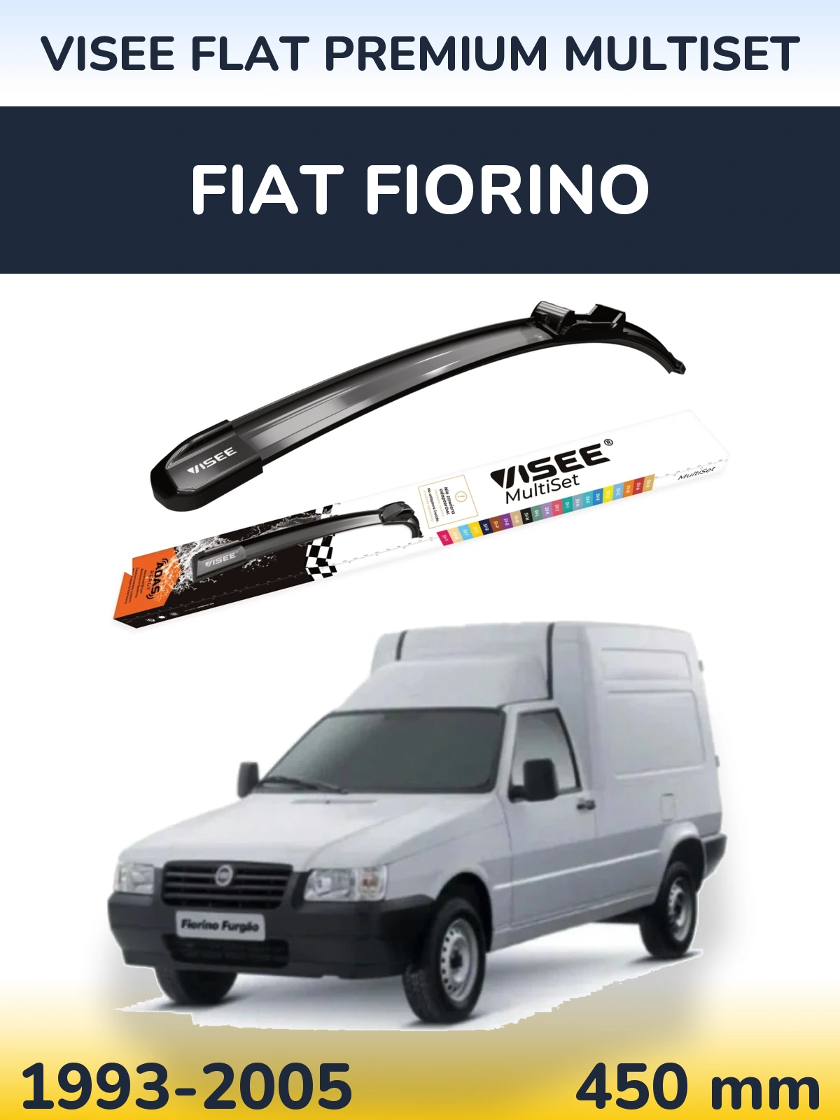 Přední stěrač VISEE FLAT PREMIUM MultiSet 450 mm pro Fiat Fiorino 1993-2005