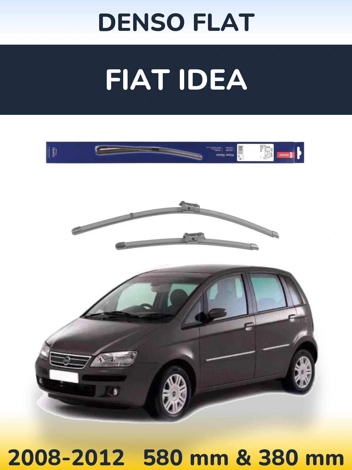 Sada předních stěračů Denso Flat 580 a 380 mm pro Fiat Idea 2008-2012