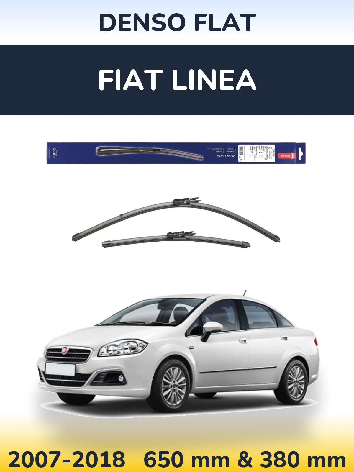 Комплект передніх щіток Denso Flat 650 & 380 мм для Fiat Linea 2007-2018