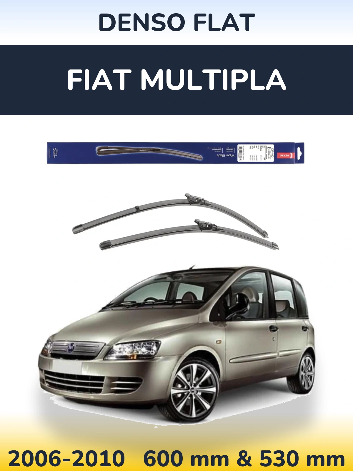 Sada předních stěračů Denso Flat 600 a 550 mm pro Fiat Multipla 2006-2010