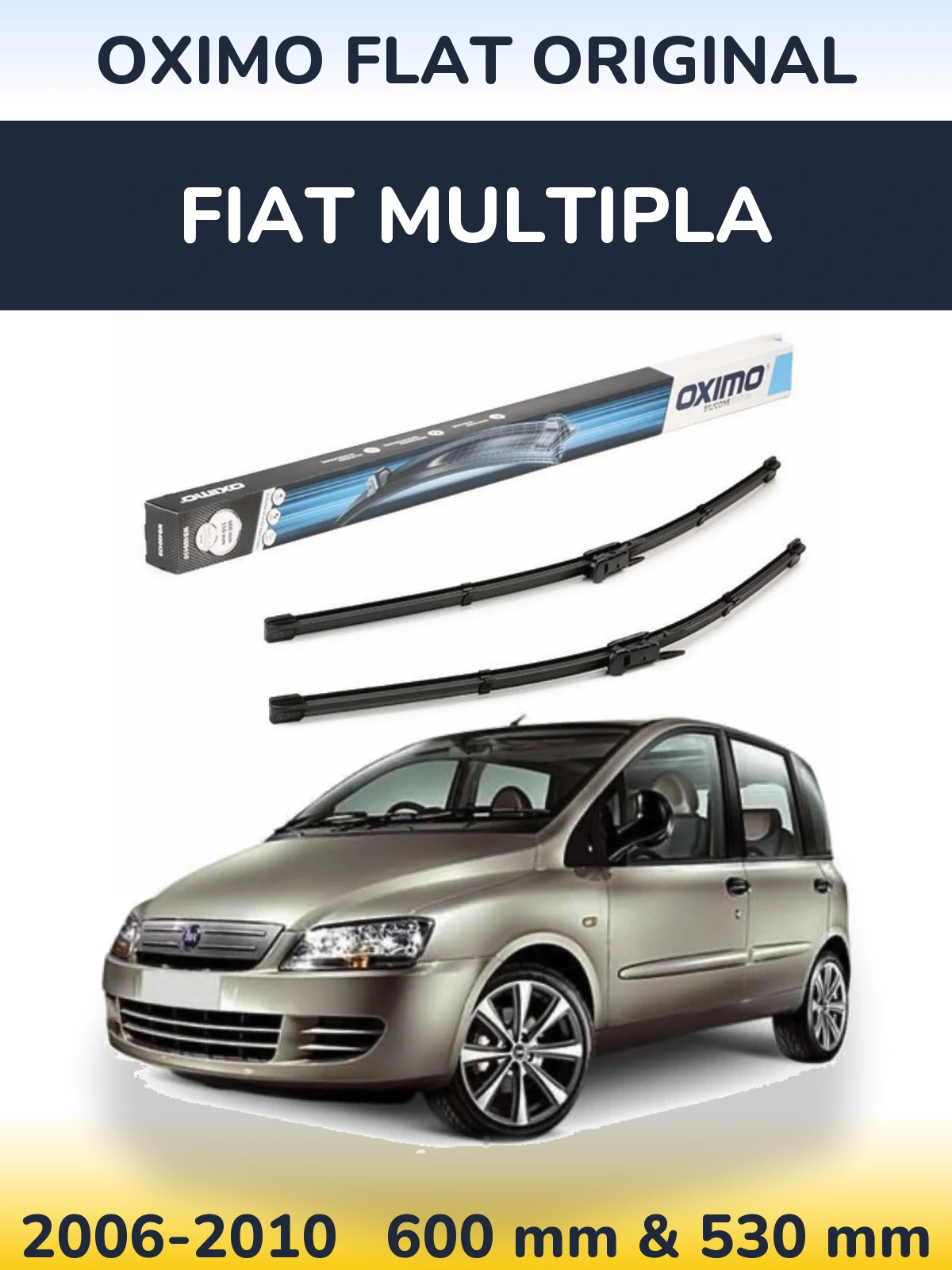 Sada předních stěračů Oximo Flat Original 600 a 550 mm pro Fiat Multipla 2006-2010