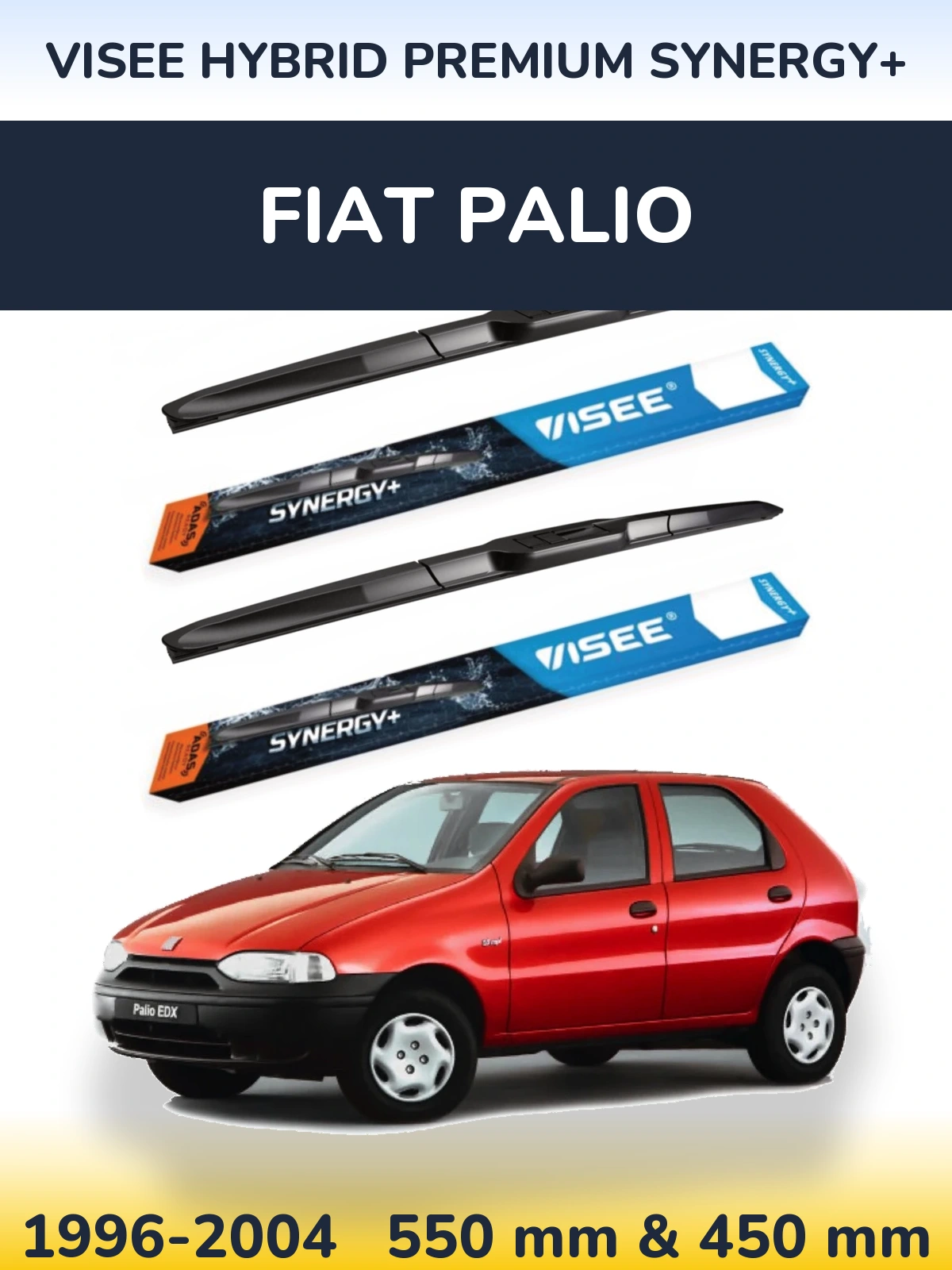 Sada předních stěračů VISEE HYBRID PREMIUM SYNERGY+ 550 a 450 mm pro Fiat Palio 1996-2004