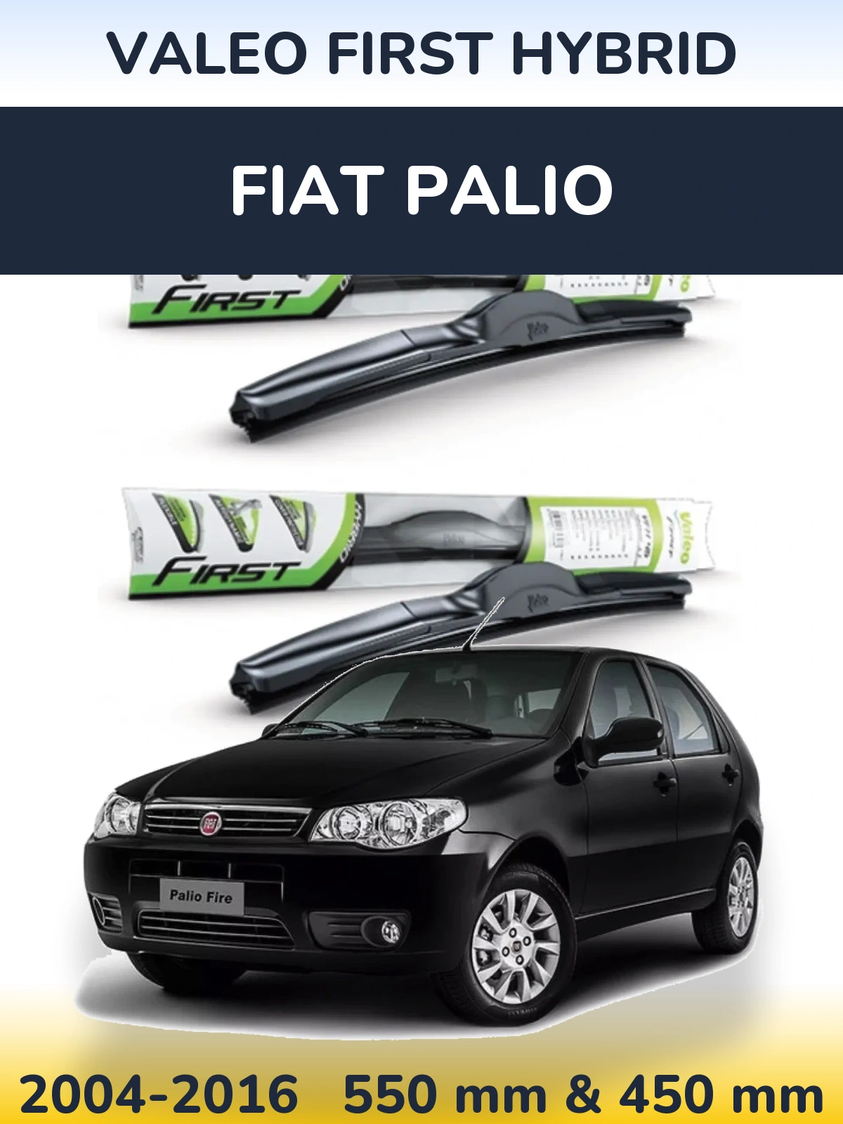 Sada předních stěračů Valeo First Hybrid 550 a 450 mm pro Fiat Palio 2004-2016