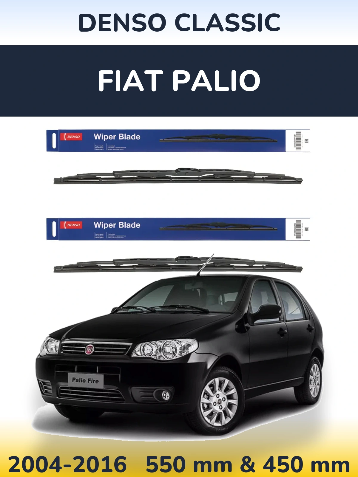 Sada předních stěračů Denso Classic 550 a 450 mm pro Fiat Palio 2004-2016