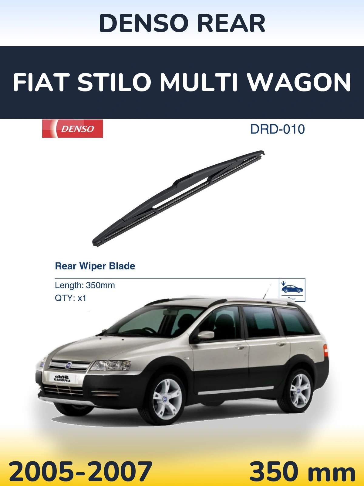 Задня щітка Denso Rear 350 мм для Fiat Stilo Multi Wagon 2005-2007