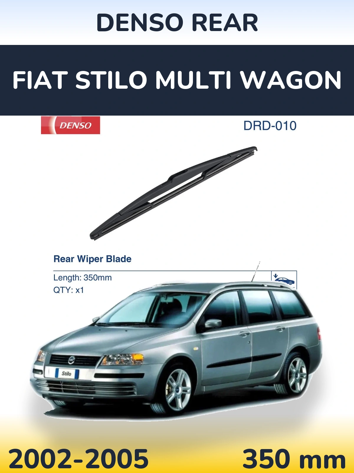 Zadní stěrač Denso Rear 350 mm pro Fiat Stilo Multi Wagon 2002-2005