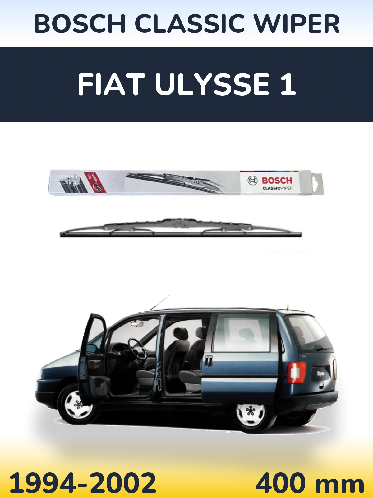 Zadní stěrač BOSCH Classic Wiper 400 mm pro Fiat Ulysse 1 1994-2002