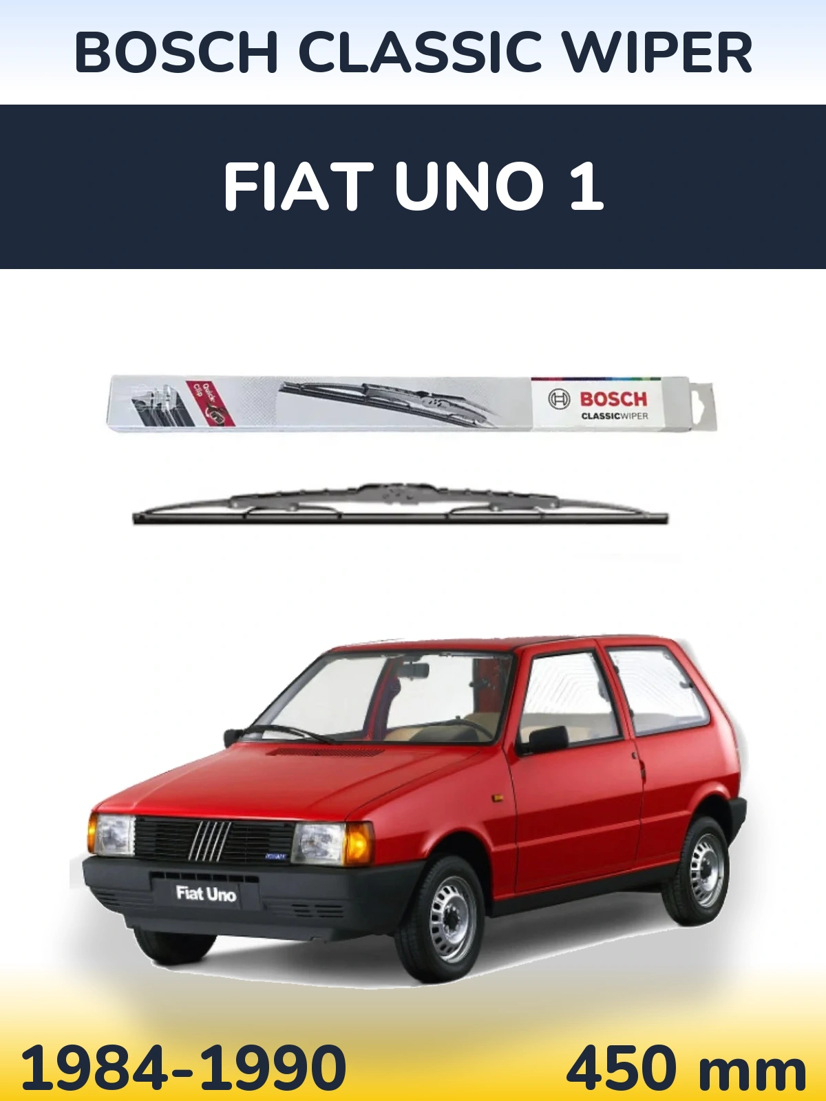 Přední stěrač BOSCH Classic Wiper 450 mm pro Fiat Uno 1 1984-1990