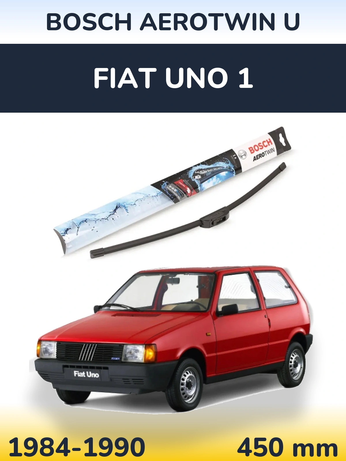 Přední stěrač BOSCH AeroTwin U 450 mm pro Fiat Uno 1 1984-1990