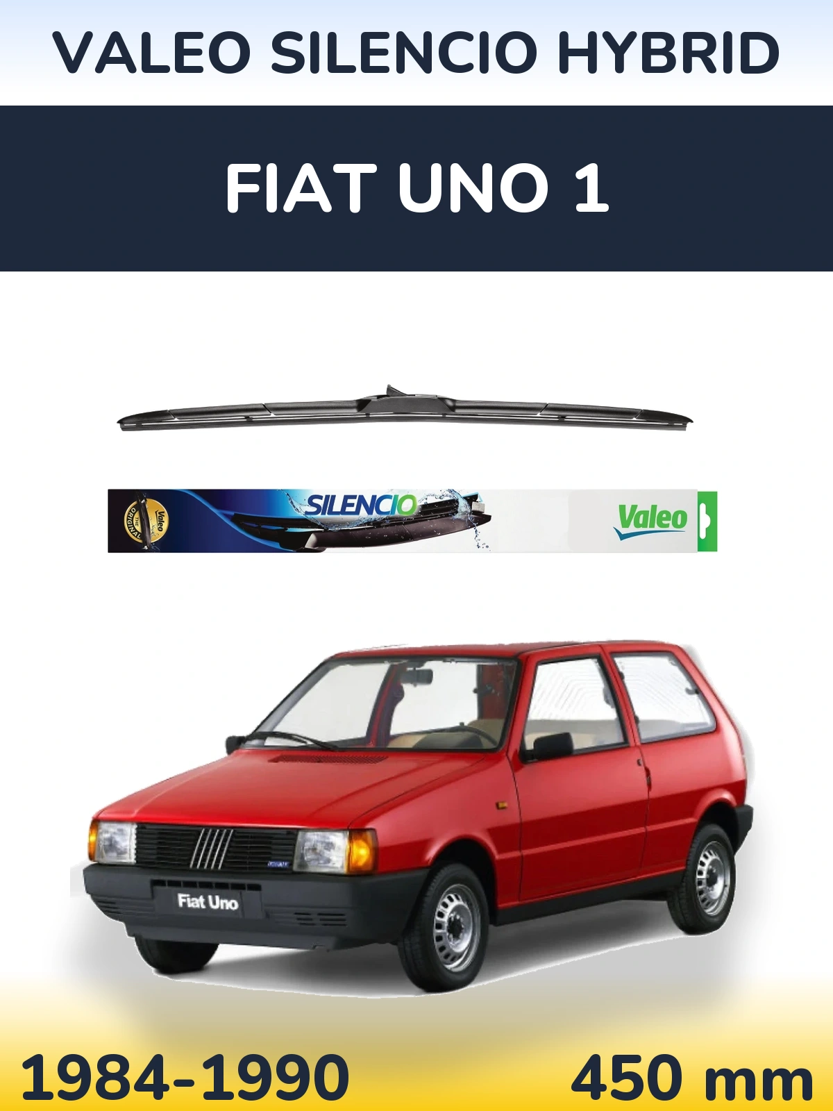 Přední stěrač Valeo Silencio Hybrid 450 mm pro Fiat Uno 1 1984-1990