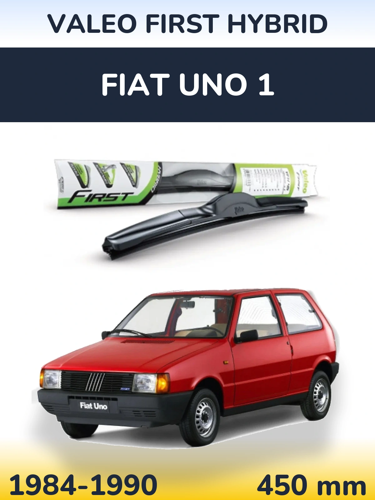 Přední stěrač Valeo First Hybrid 450 mm pro Fiat Uno 1 1984-1990