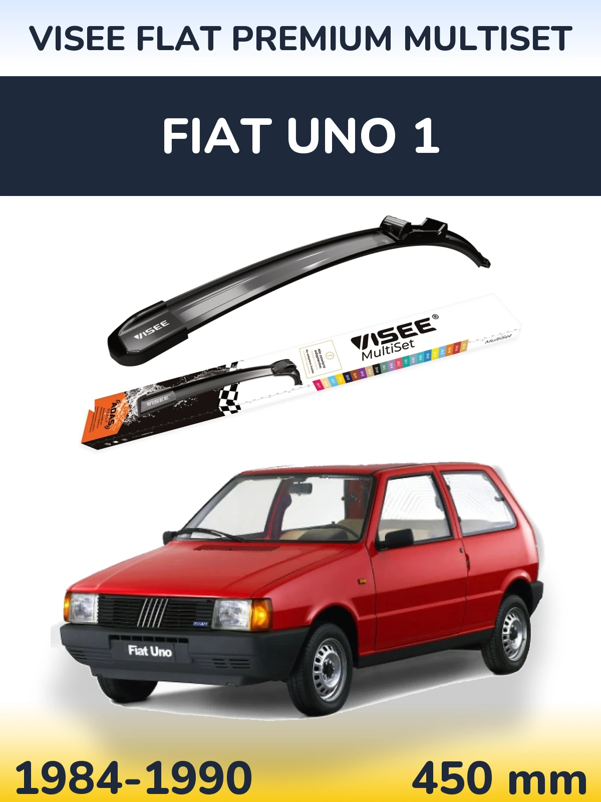 Přední stěrač VISEE FLAT PREMIUM MultiSet 450 mm pro Fiat Uno 1 1984-1990