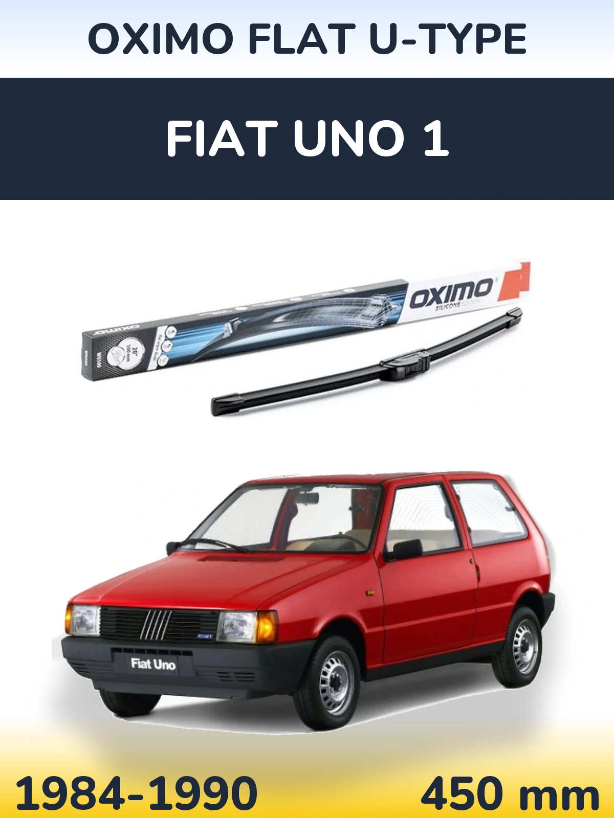 Přední stěrač Oximo Flat U-type 450 mm pro Fiat Uno 1 1984-1990
