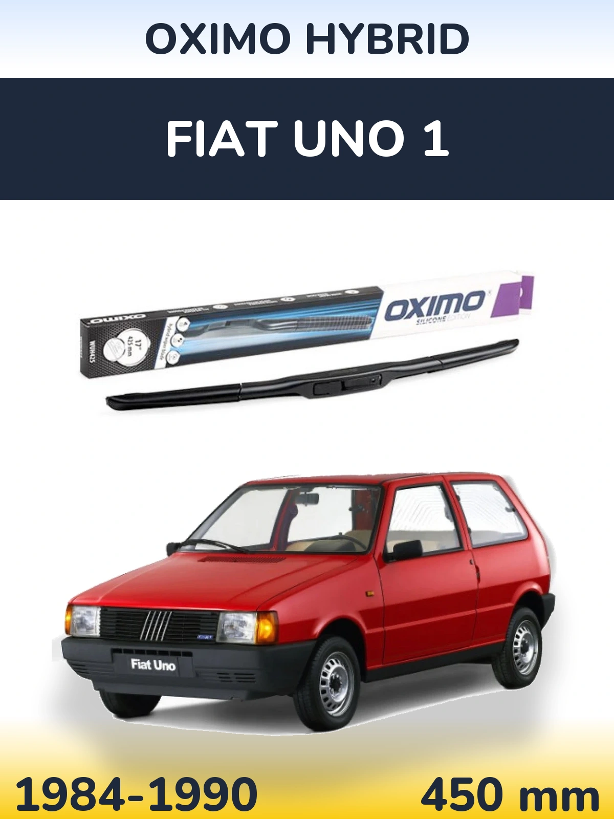 Přední stěrač Oximo Hybrid 450 mm pro Fiat Uno 1 1984-1990