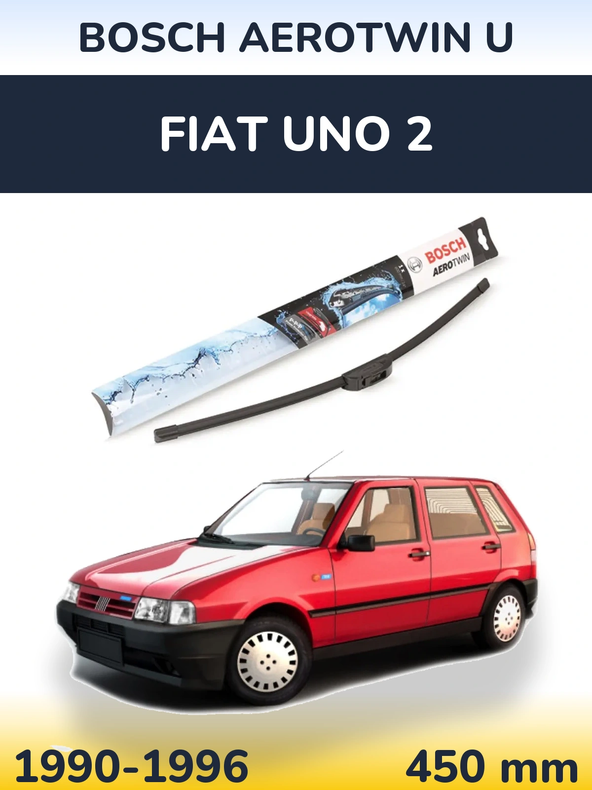 Přední stěrač BOSCH AeroTwin U 450 mm pro Fiat Uno 2 1990-1996