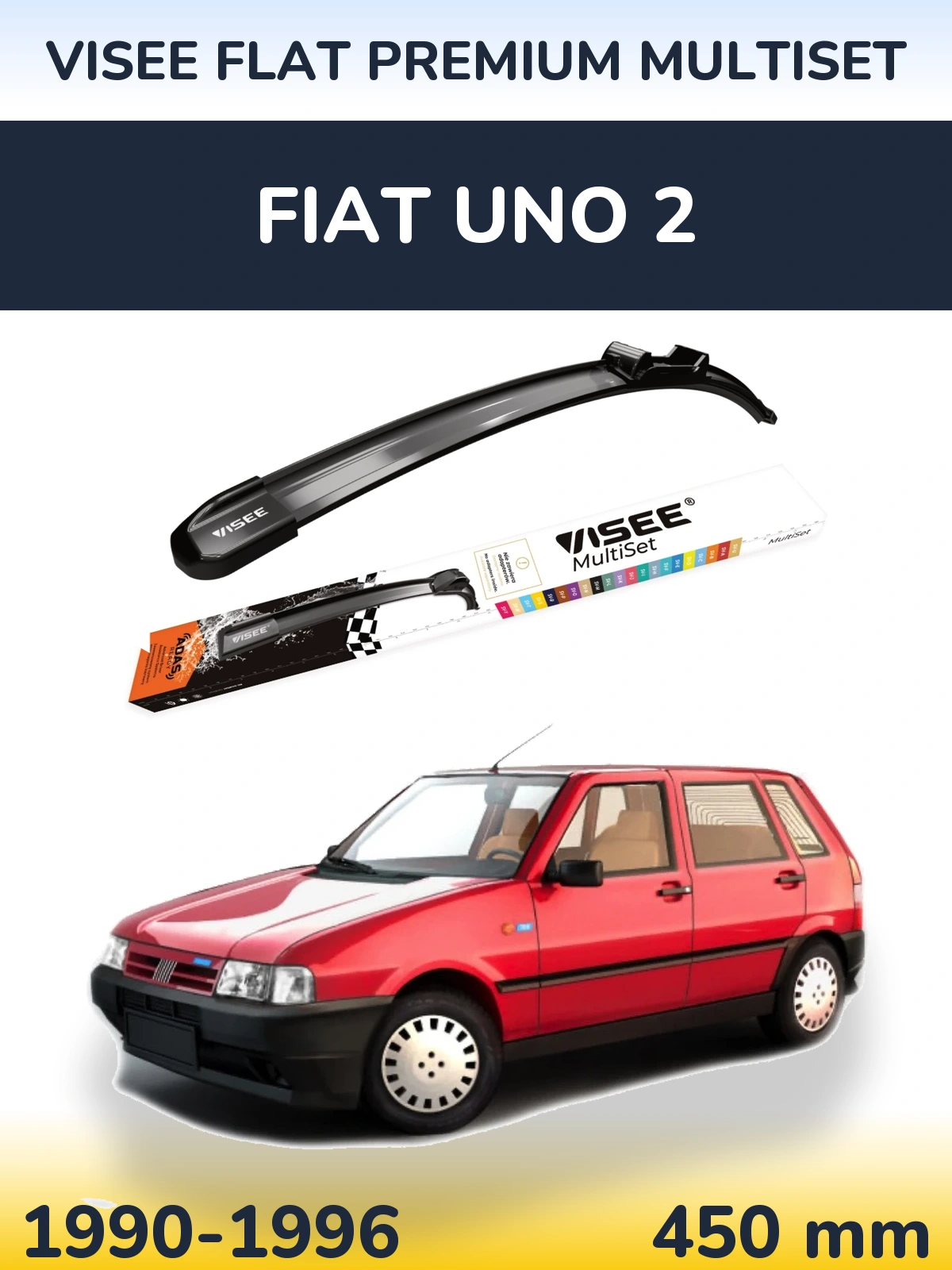 Передня щітка VISEE FLAT PREMIUM MultiSet 450 мм для Fiat Uno 2 1990-1996