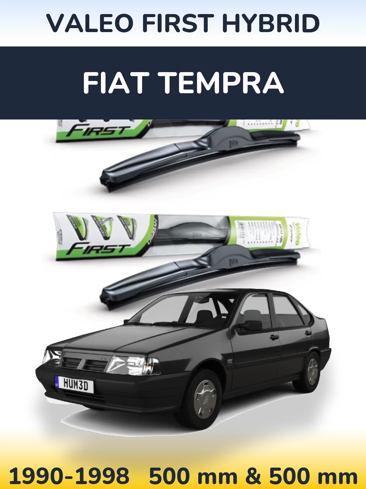 Sada předních stěračů Valeo First Hybrid 500 a 500 mm pro Fiat Tempra 1990-1998