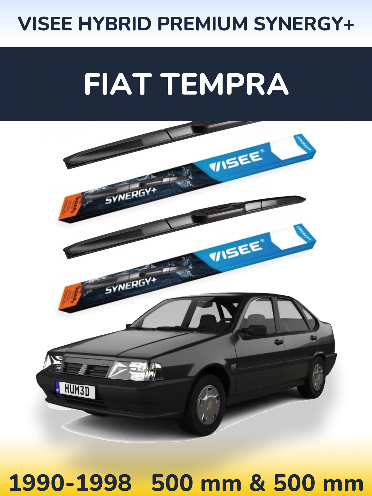 Sada předních stěračů VISEE HYBRID PREMIUM SYNERGY+ 500 a 500 mm pro Fiat Tempra 1990-1998