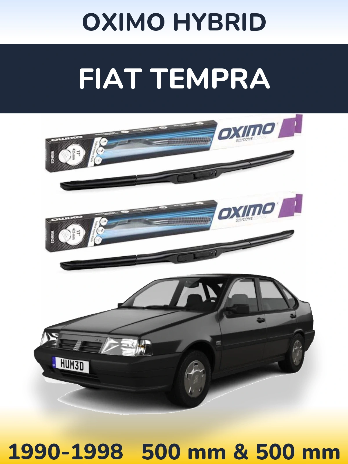 Комплект передніх щіток Oximo Hybrid 500 & 500 мм для Fiat Tempra 1990-1998
