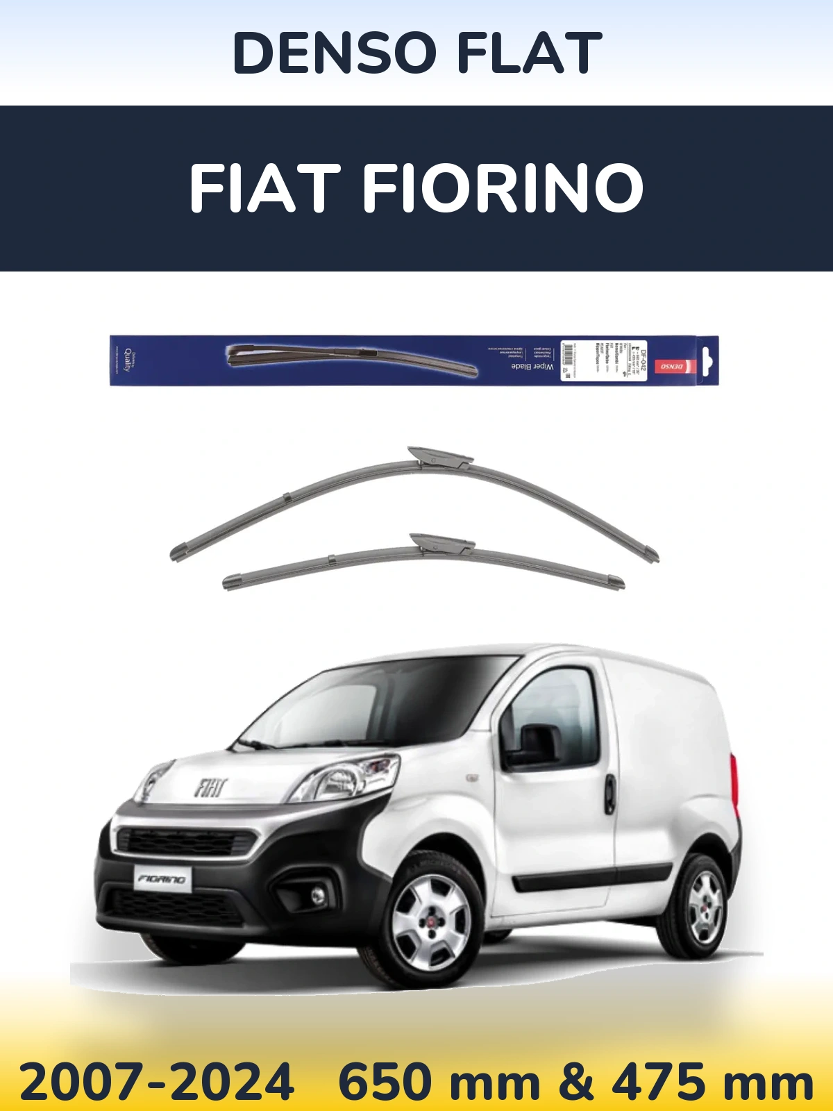 Sada předních stěračů Denso Flat 650 a 450 mm pro Fiat Fiorino 2007-2024