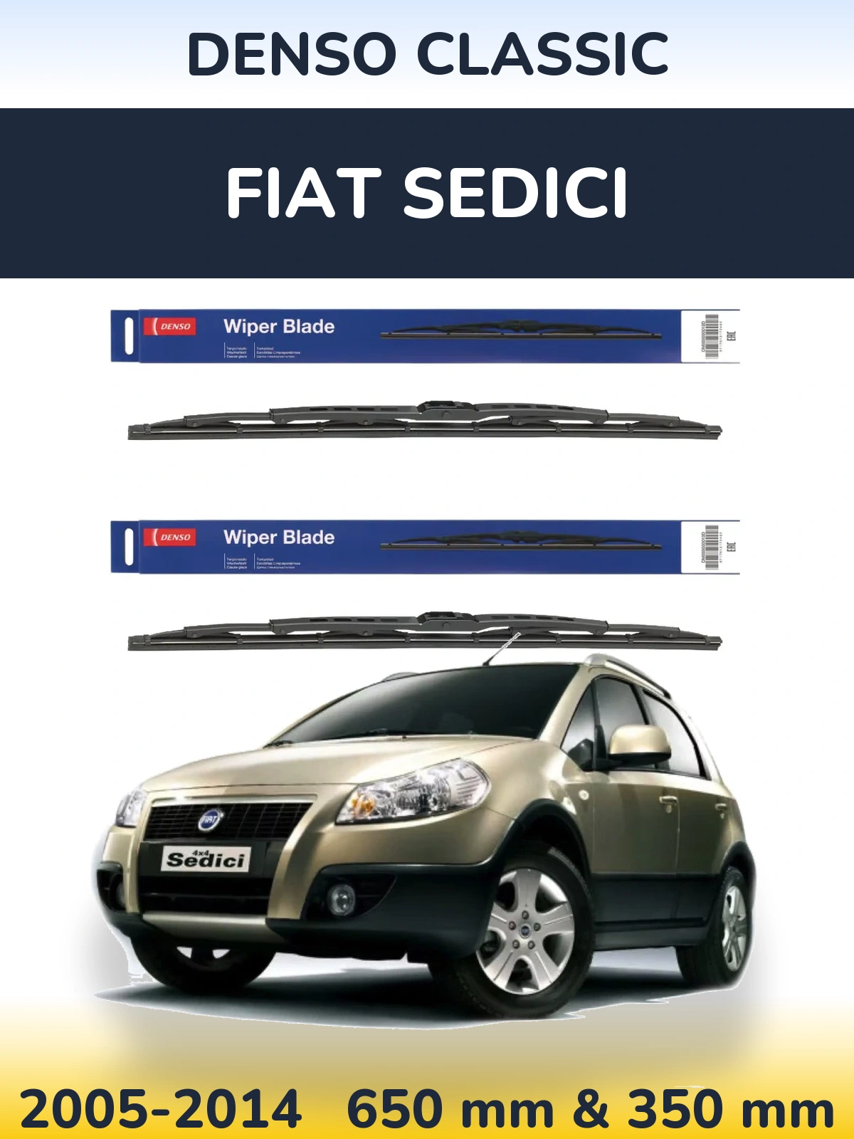 Sada předních stěračů Denso Classic 650 a 350 mm pro Fiat Sedici 2005-2014