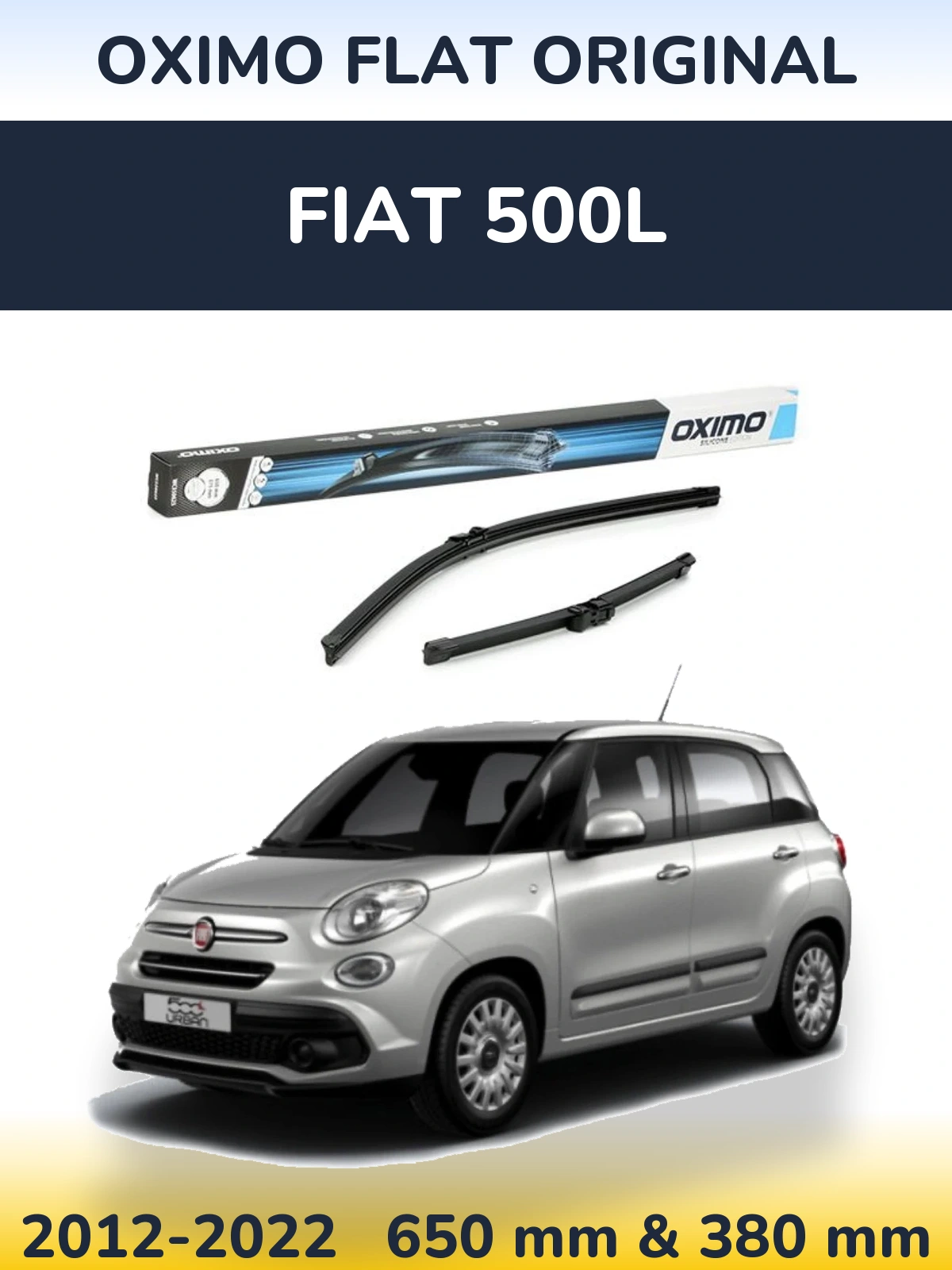 Sada předních stěračů Oximo Flat Original 650 a 375 mm pro Fiat 500L 2012-2022