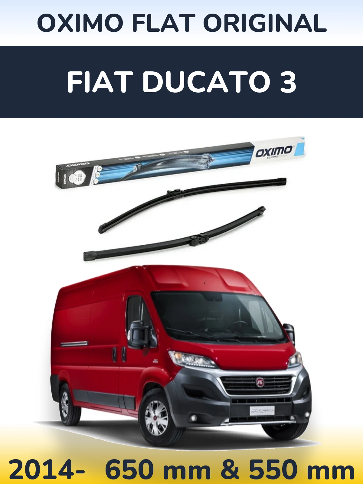 Комплект передніх щіток Oximo Flat Original 650 & 550 мм для Fiat Ducato 3 2014-2026