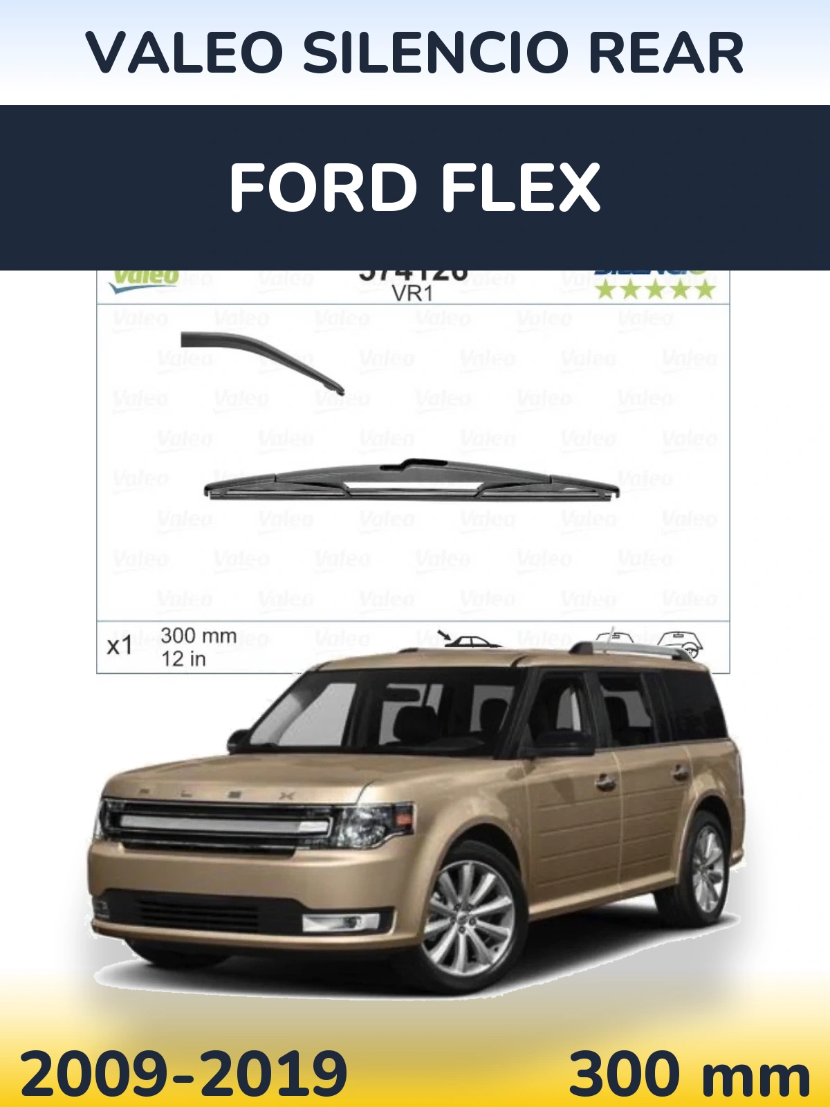 Zadní stěrač Valeo Silencio Rear 300 mm pro Ford Flex 2009-2019