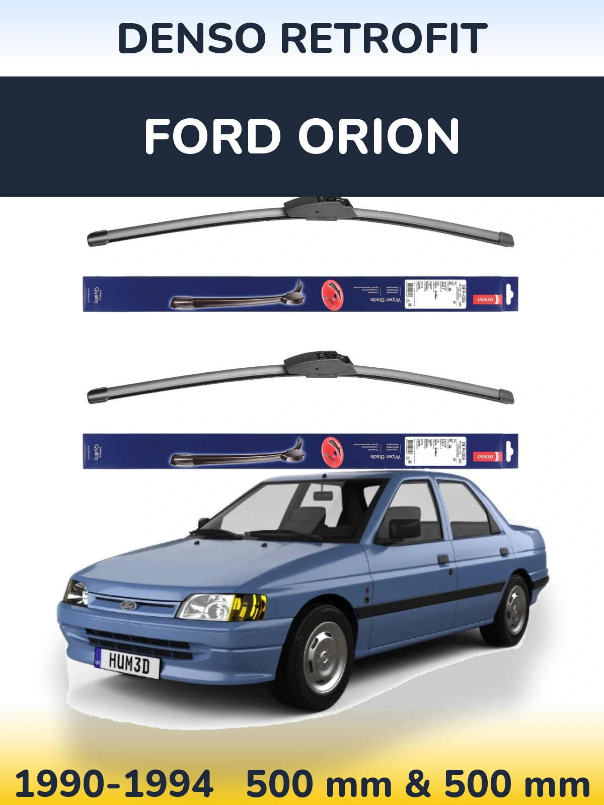 Sada předních stěračů Denso Retrofit 500 a 500 mm pro Ford Orion 1990-1994