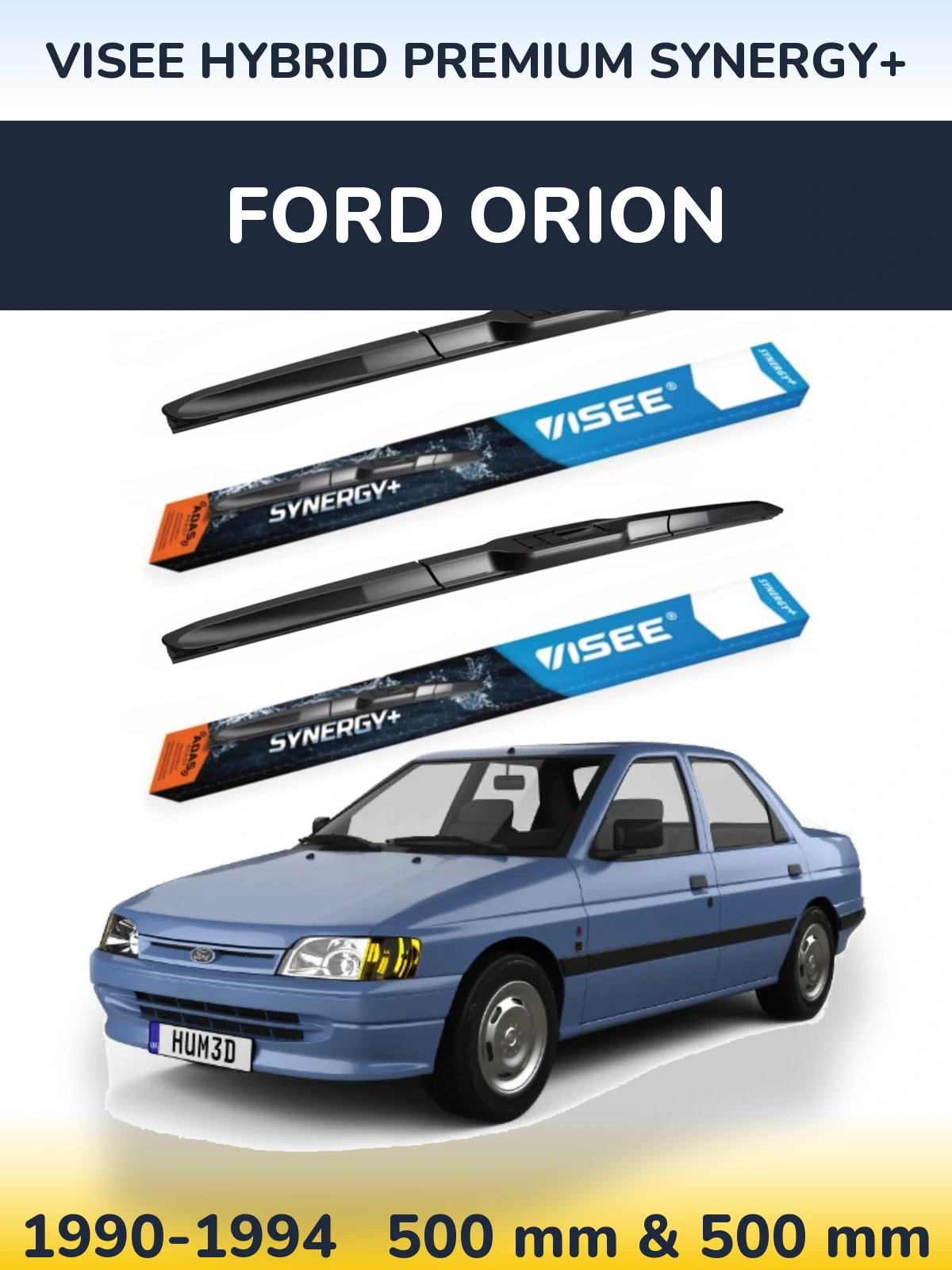 Sada předních stěračů VISEE HYBRID PREMIUM SYNERGY+ 500 a 500 mm pro Ford Orion 1990-1994