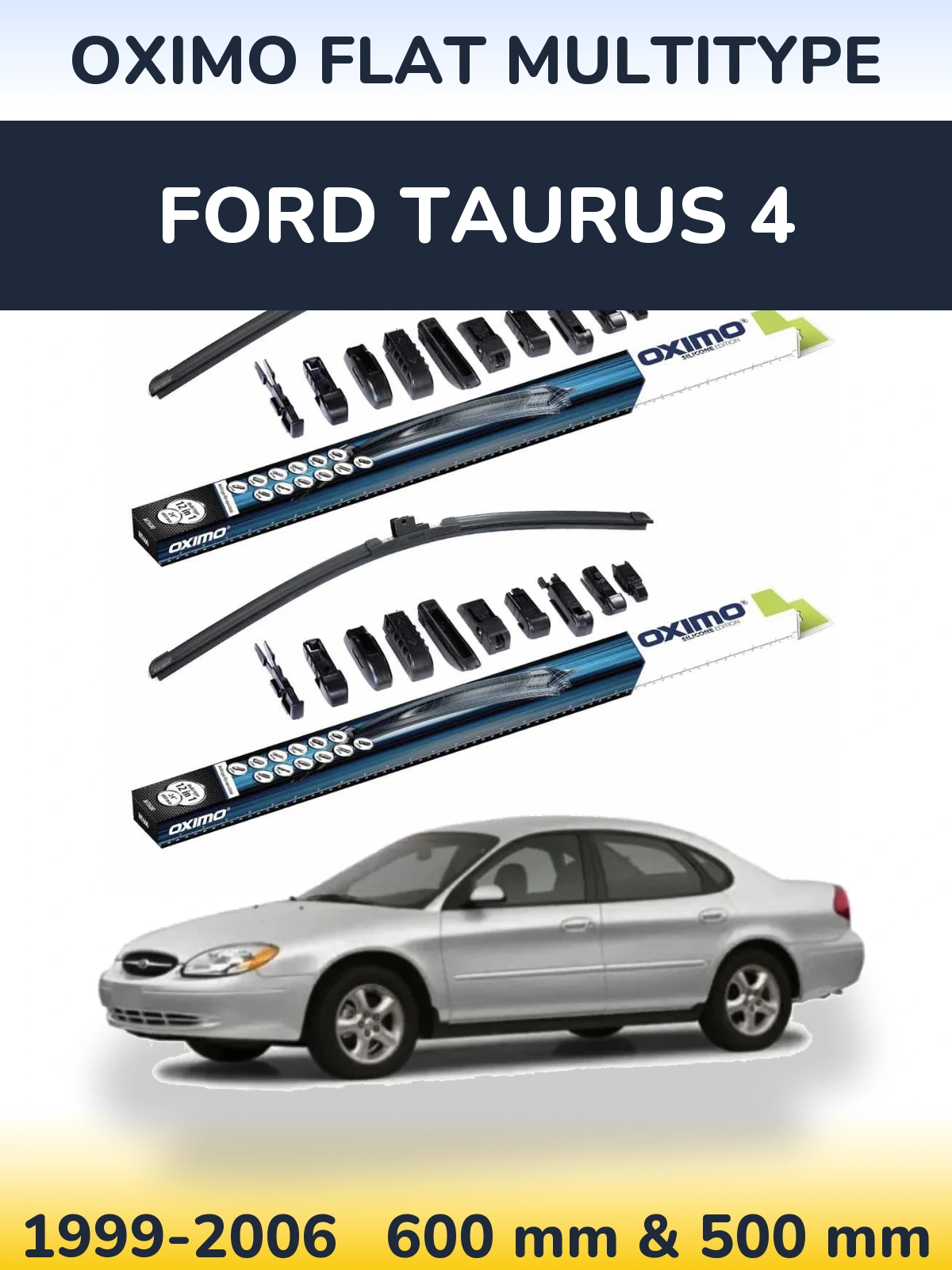 Sada předních stěračů Oximo Flat MultiType 600 a 500 mm pro Ford Taurus 4 1999-2006