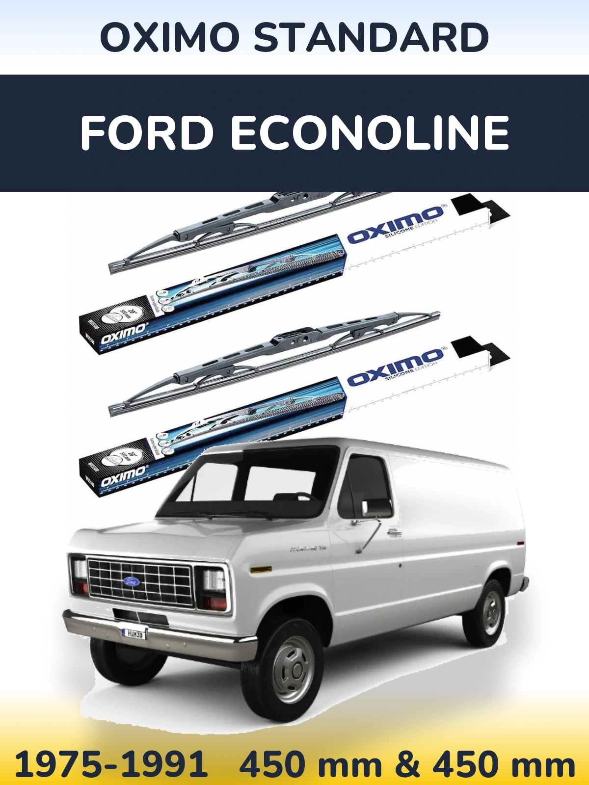 Sada předních stěračů Oximo Standard 450 a 450 mm pro Ford Econoline 1975-1991