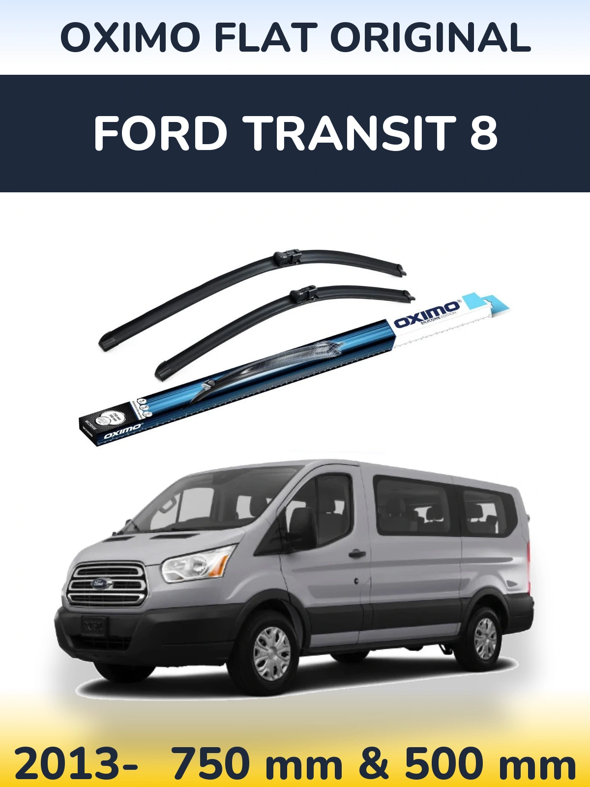 Sada předních stěračů Oximo Flat Original 750 a 500 mm pro Ford Transit 8 2013-2026