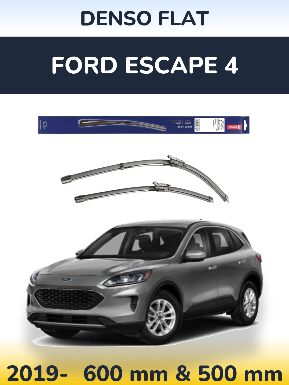 Sada předních stěračů Denso Flat 600 a 500 mm pro Ford Escape 4 2019-2026