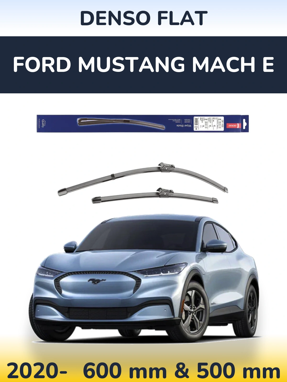 Sada předních stěračů Denso Flat 600 a 500 mm pro Ford Mustang Mach E 2020-2026