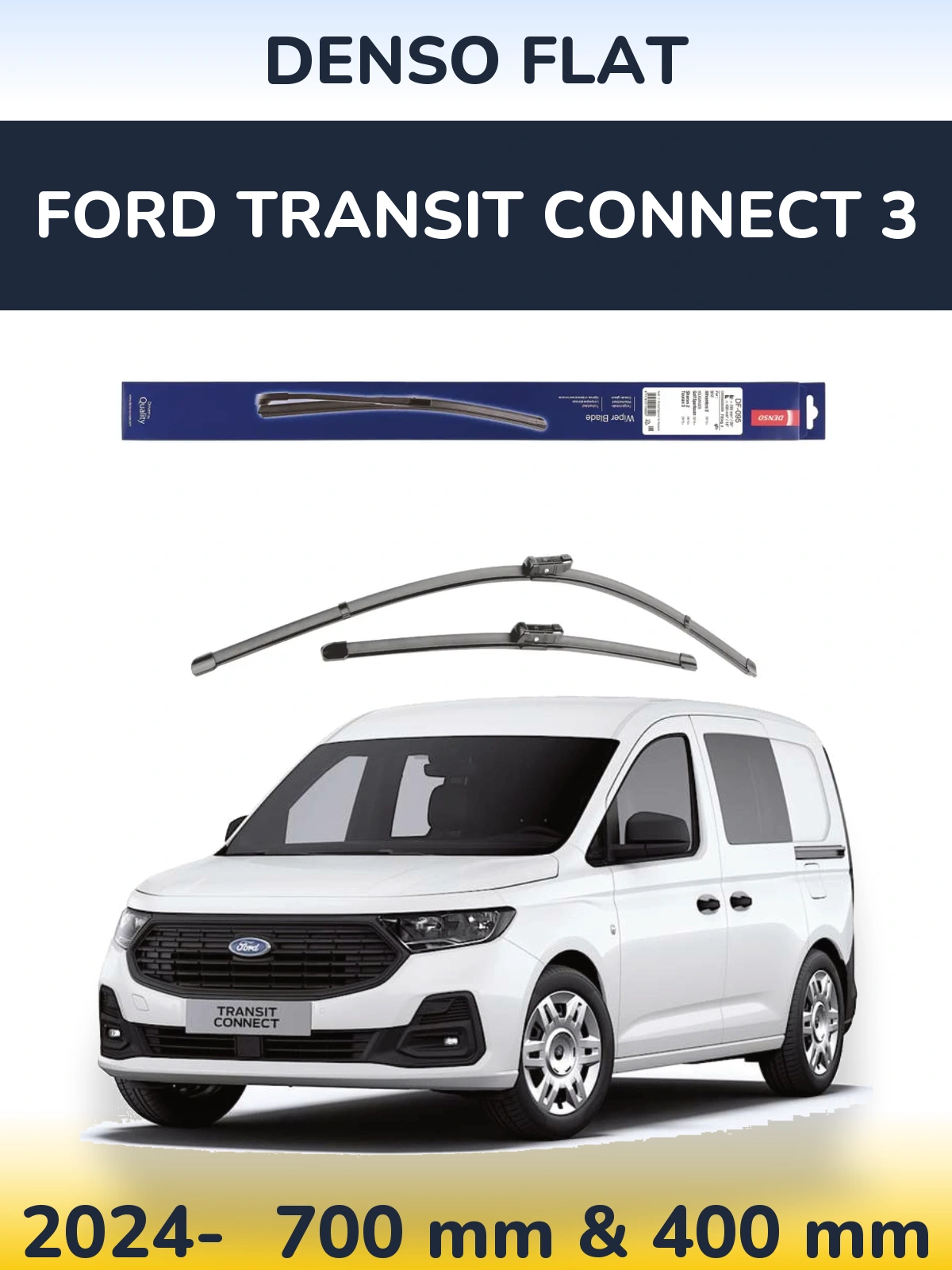 Sada předních stěračů Denso Flat 700 a 400 mm pro Ford Transit Connect 3 2024-2026