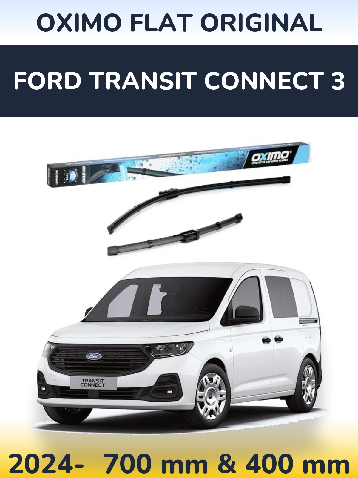 Sada předních stěračů Oximo Flat Original 700 a 400 mm pro Ford Transit Connect 3 2024-2026