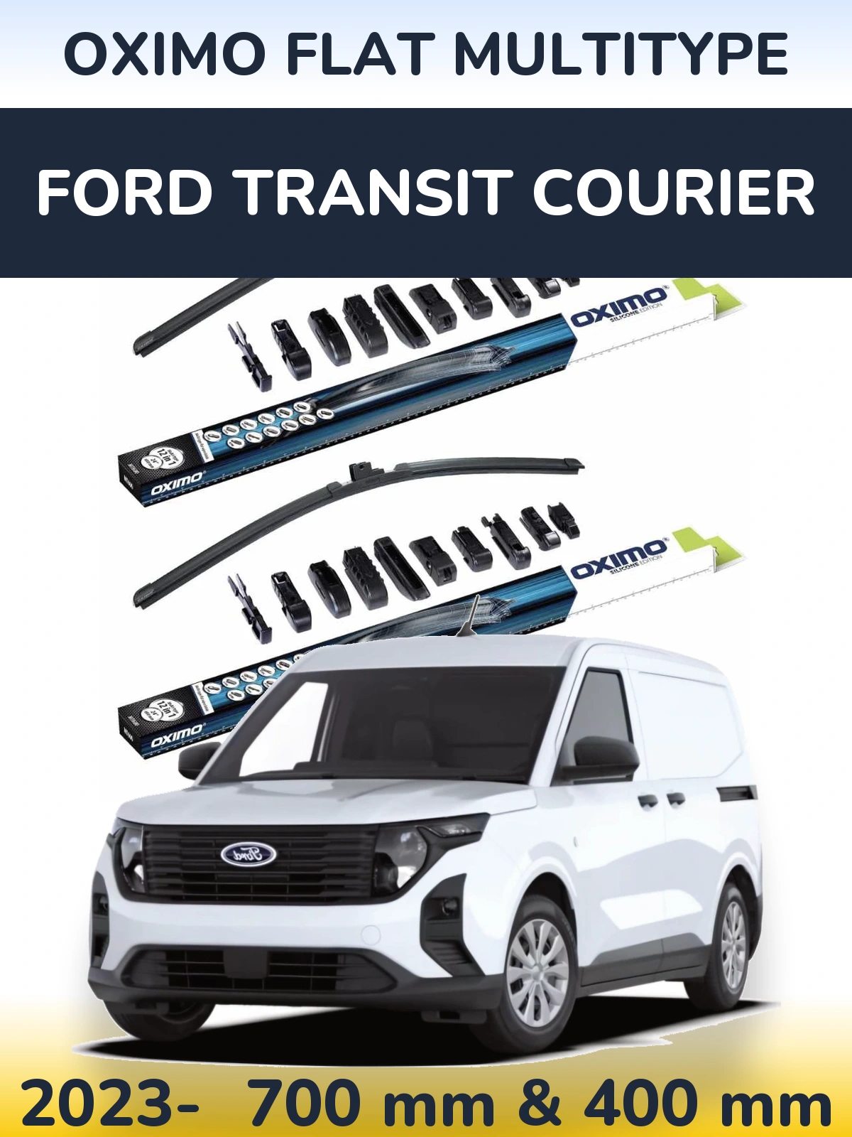 Sada předních stěračů Oximo Flat MultiType 700 a 400 mm pro Ford Transit Courier 2023-2026