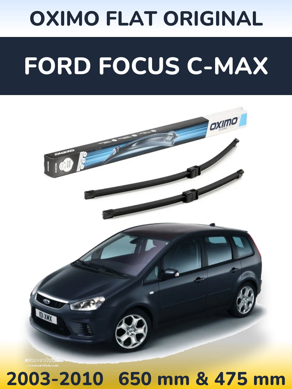 Sada předních stěračů Oximo Flat Original 650 a 475 mm pro Ford Focus C-MAX 2003-2010