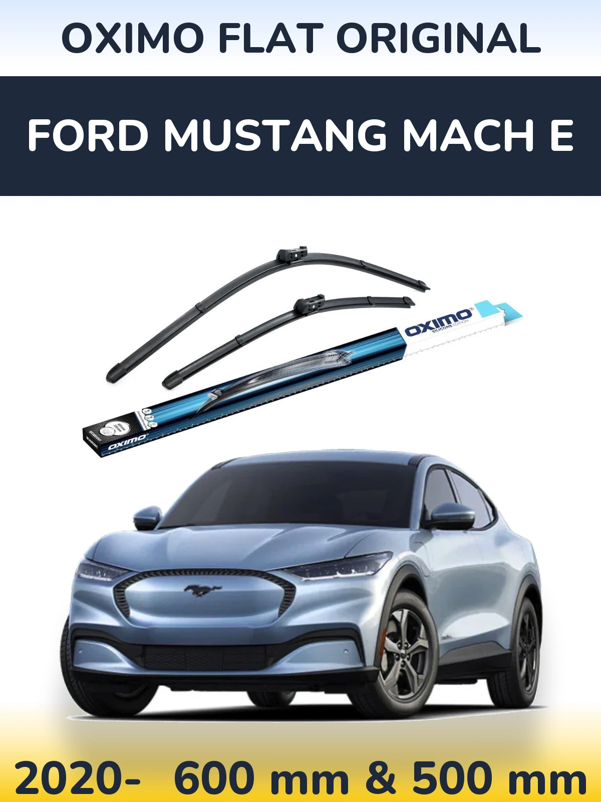 Sada předních stěračů Oximo Flat Original 600 a 500 mm pro Ford Mustang Mach E 2020-2026