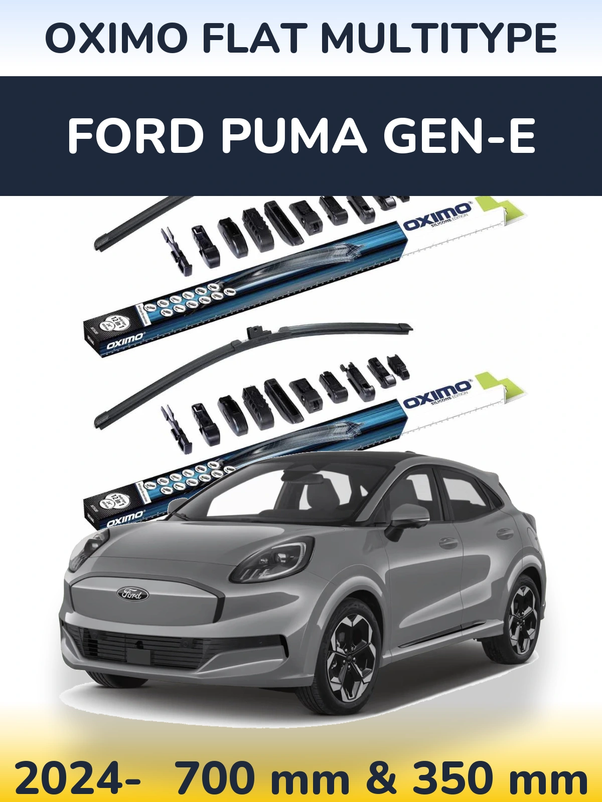 Sada předních stěračů Oximo Flat MultiType 700 a 350 mm pro Ford Puma Gen-E 2024-2026