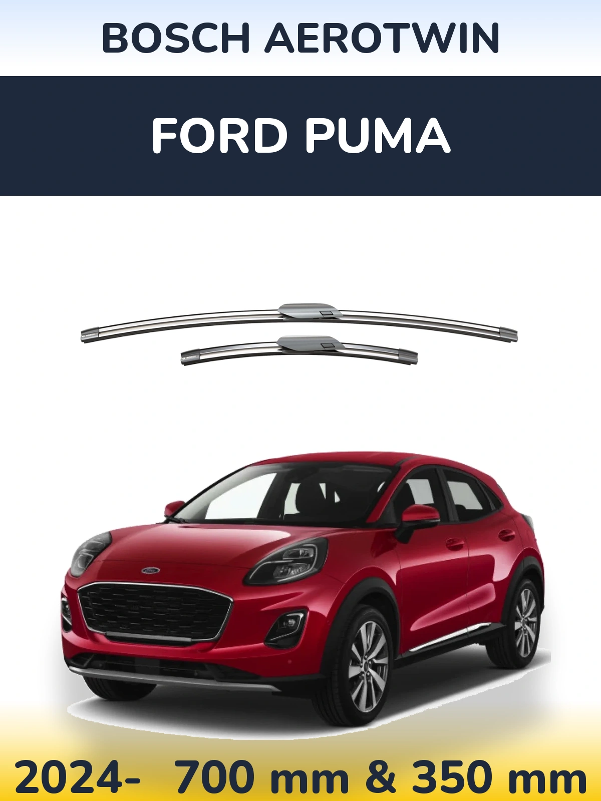 Sada předních stěračů BOSCH AeroTwin 700 a 360 mm pro Ford Puma 2024-2026