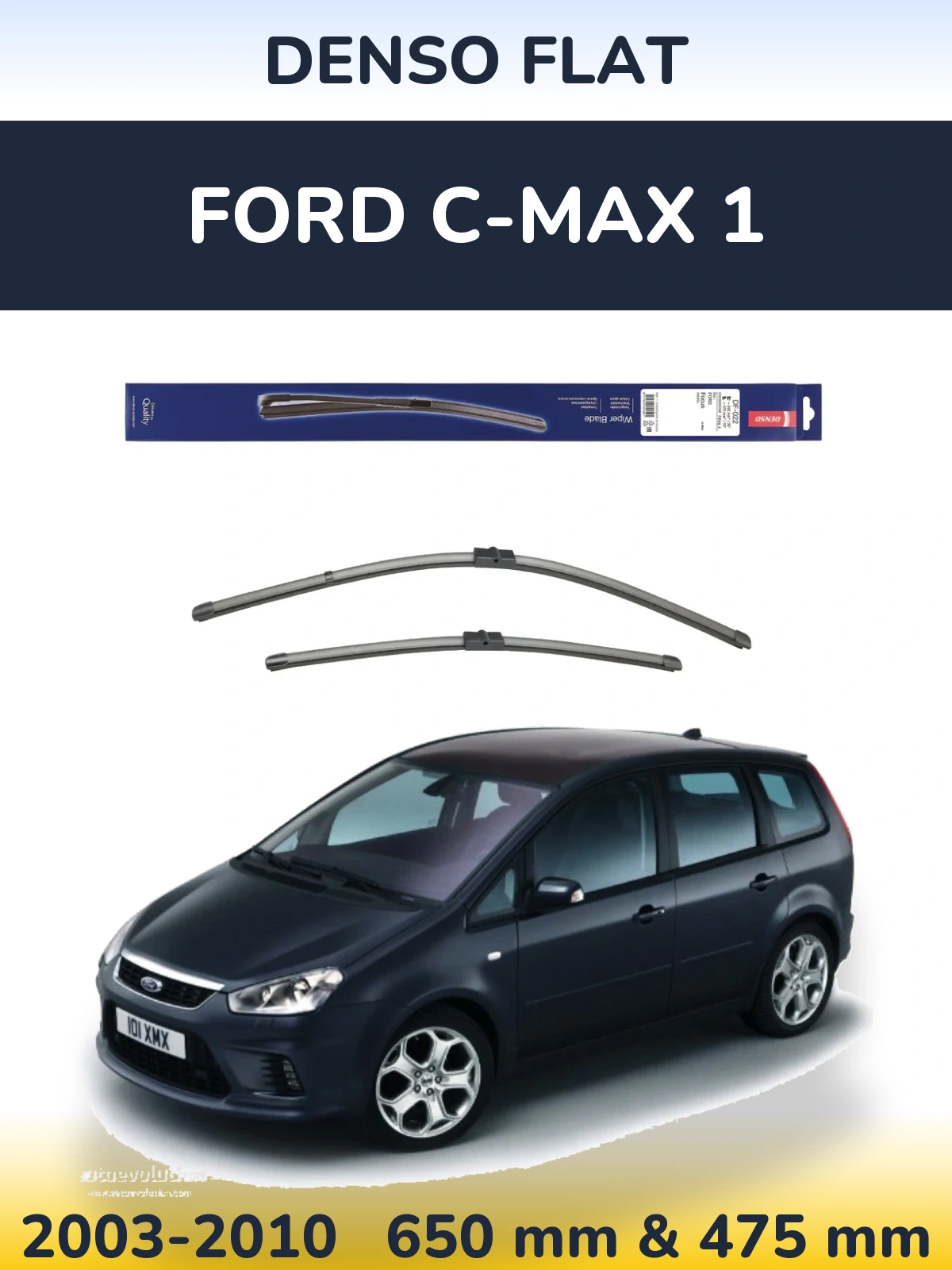 Sada předních stěračů Denso Flat 650 a 475 mm pro Ford C-MAX 1 2003-2010