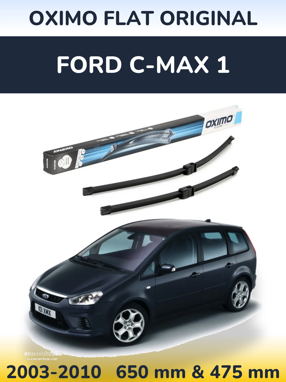 Sada předních stěračů Oximo Flat Original 650 a 475 mm pro Ford C-MAX 1 2003-2010