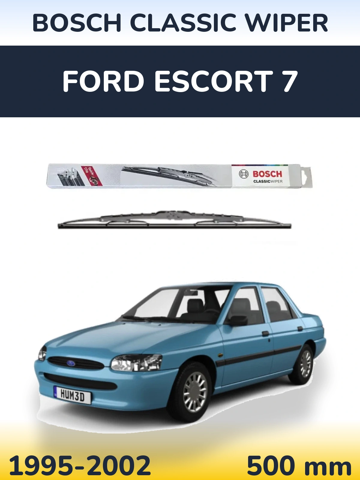 Zadní stěrač BOSCH Classic Wiper 500 mm pro Ford Escort 7 1995-2002