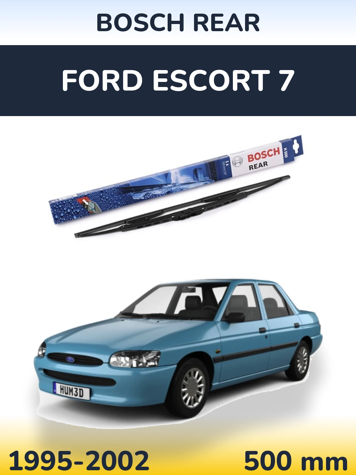 Zadní stěrač BOSCH Rear 500 mm pro Ford Escort 7 1995-2002